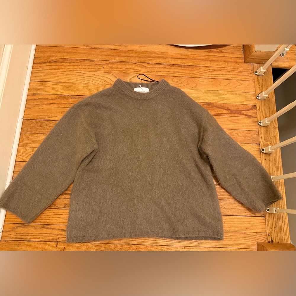 H&M Edition Brown Fuzzy Knit Sweater Size Small